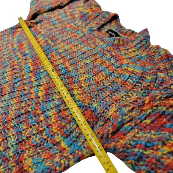 LEA & VIOLA Rainbow Puff Sleeve Sweater Womens L Beautiful Eclectic Winter Style - Picture 10 of 12